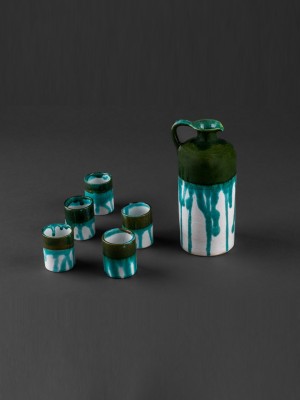 Pálinkás készlet (zöld)