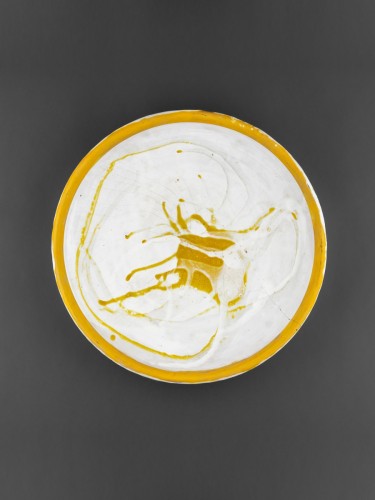 Csurgatott tál (sárga)